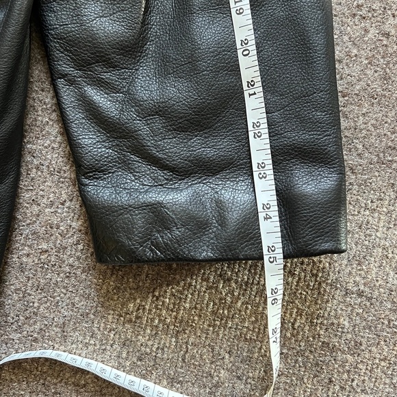 Vintage Black Genuine Leather Button Front Jacket Men’s S Heavyweight Coat 90s - Picture 11 of 14